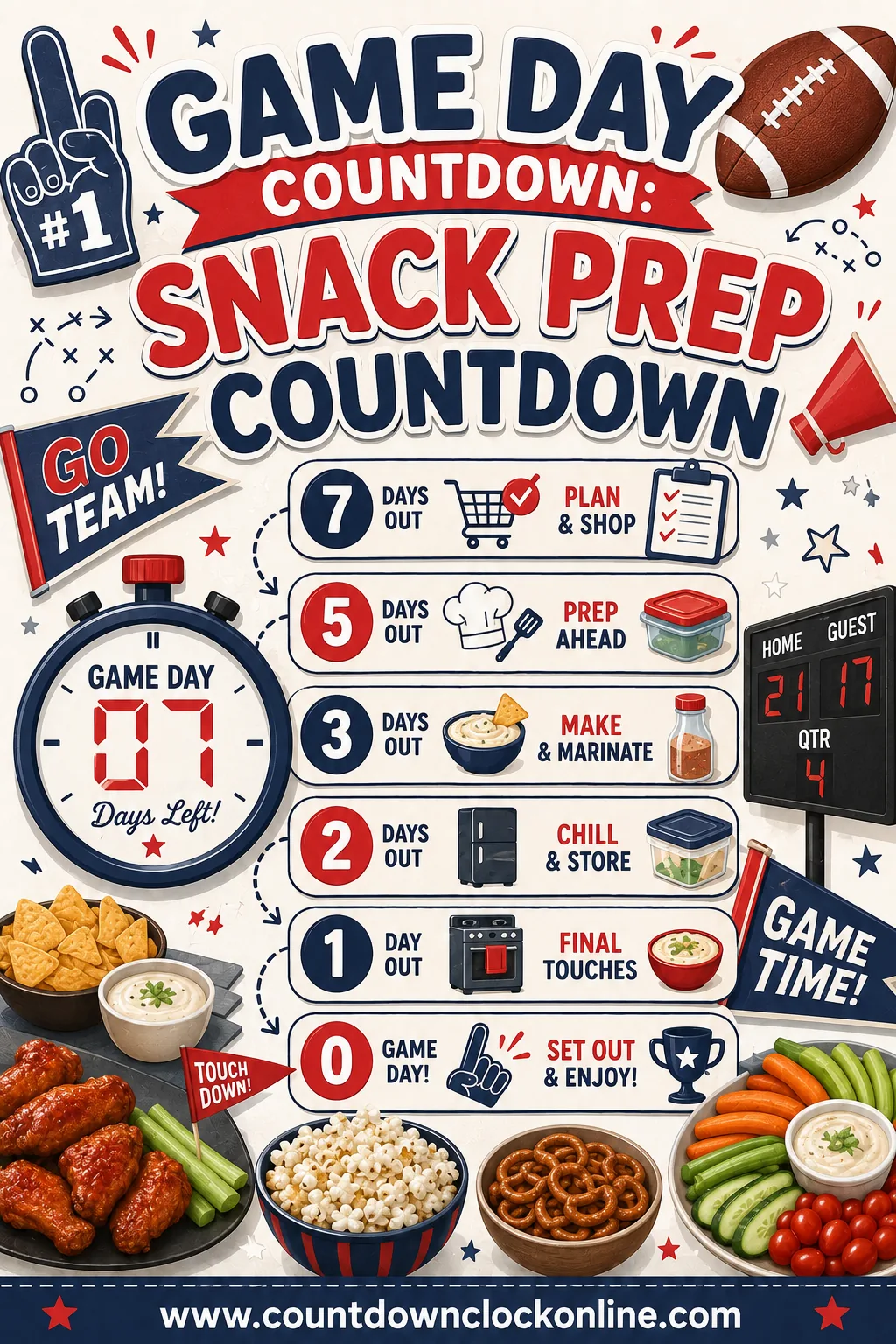 Game Day Countdown - Snack Prep Countdown